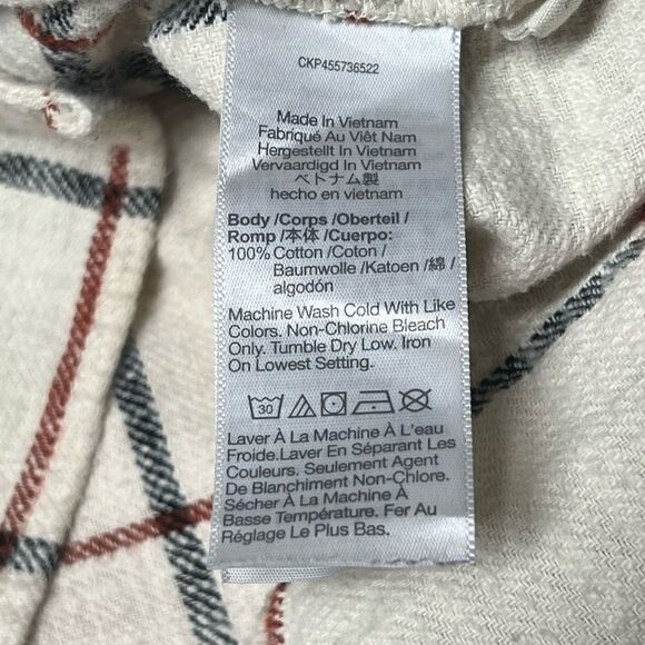 Madewell Flannel Oversized Ex-Boyfriend Plaid Flannel Shirt Womens Sz S - Picture 5 of 7